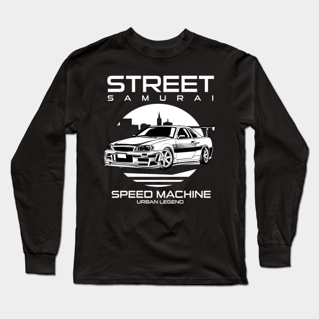 street samurai racer Long Sleeve T-Shirt by beanbeardy